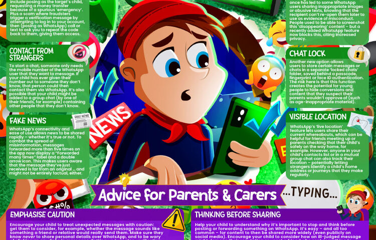 poster about online safety regarding WhatsApp